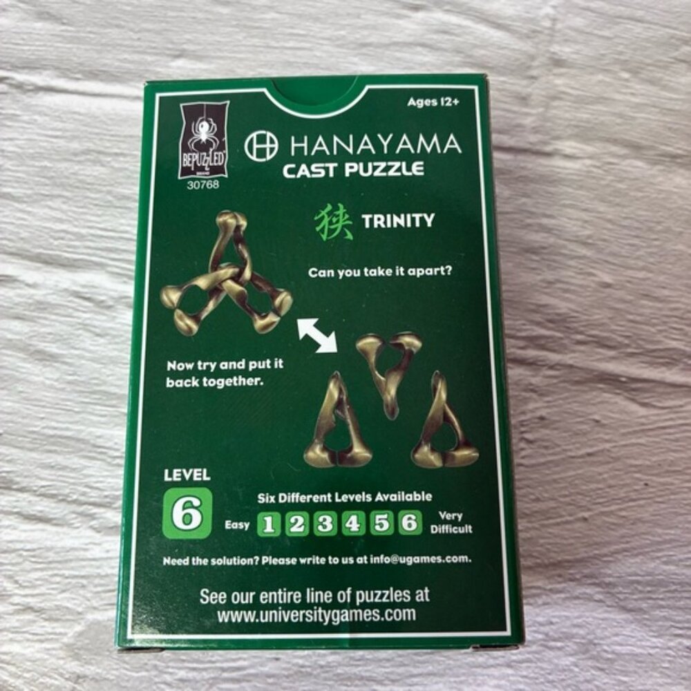 NIB Hanayama Cast Metal Brain Teaser Puzzles Vortex & Trinity Set of 2 - Picture 7 of 9